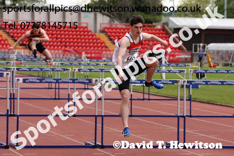 Mens under-20s hurdles, North Eastern Champs, Gateshead Stadium. Photo: David T. Hewitson/Sports for All Pics